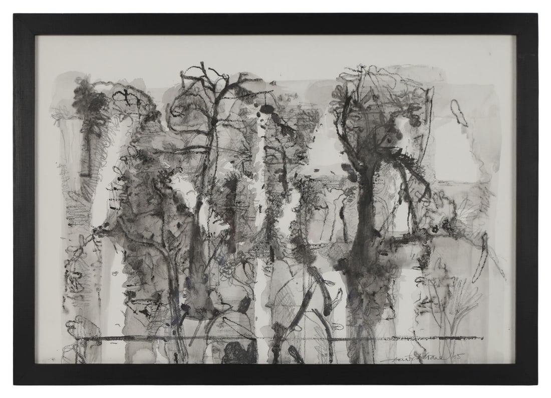 DAVID CRONE RHA RUA (B. 1937): Title: Plant Form (2005)Medium: Mixed Media on PaperSignature: Signed and Dated Lower RightProvenance: The Collection of Hugh Charlton, Apollo Gallery, Dublin; Private CollectionFramed PICTURES AND
