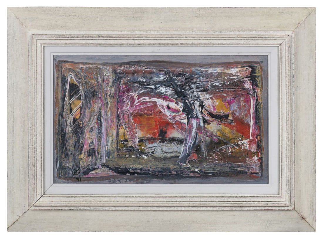 JOHN KINGERLEE (B. 1936): Title: Untitled (1991)Medium: Acrylic on BoardSignature: Signed with Monogram and Dated Lower Left (Second Image Verso)Provenance: Tom Caldwell Galleries, Dublin (Label Verso); Private