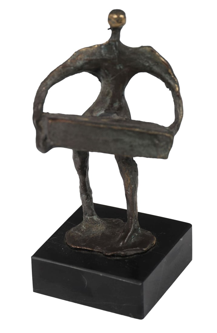 IRISH SCHOOL: Title: Man carrying a blockMedium: Bronze on Marble BaseSignature: UnsignedProvenance: Private Collection SCULPTURE Wednesday 10th June 2026 19:15:50