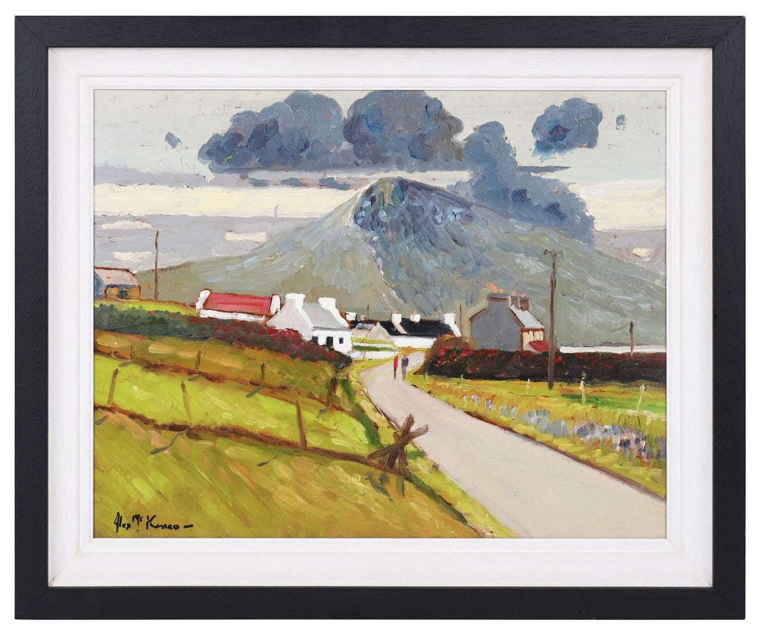 ALEX MCKENNA (20TH/21ST CENTURY): Title: The Road into Dugort, AchillMedium: Oil on BoardSignature: Signed Lower Left and Titled VersoProvenance: Private CollectionFramed PICTURES AND PRINTS Wednesday 10th June 2026 19:17:30