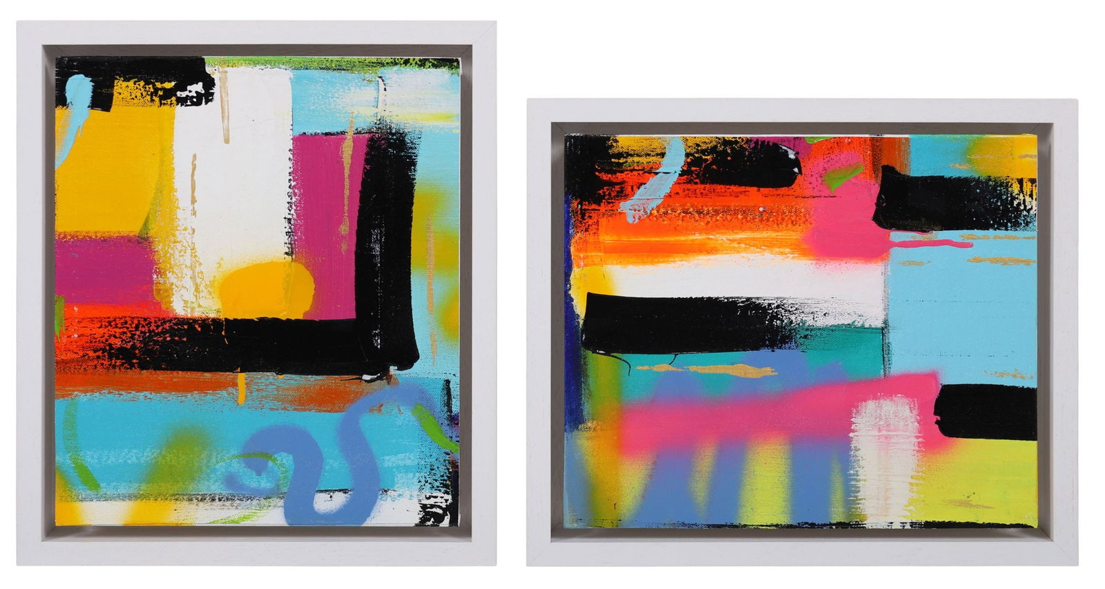 ADRIENNE M. FINNERTY (CONTEMPORARY): Title: Healing from the Inside Out and Radiant Dreamy Light Shimmers with Love (Pair)Medium: Oil on Canvas BoardSignature: Each Signed and Titled VersoProvenance: The Artist's Studio, Co.