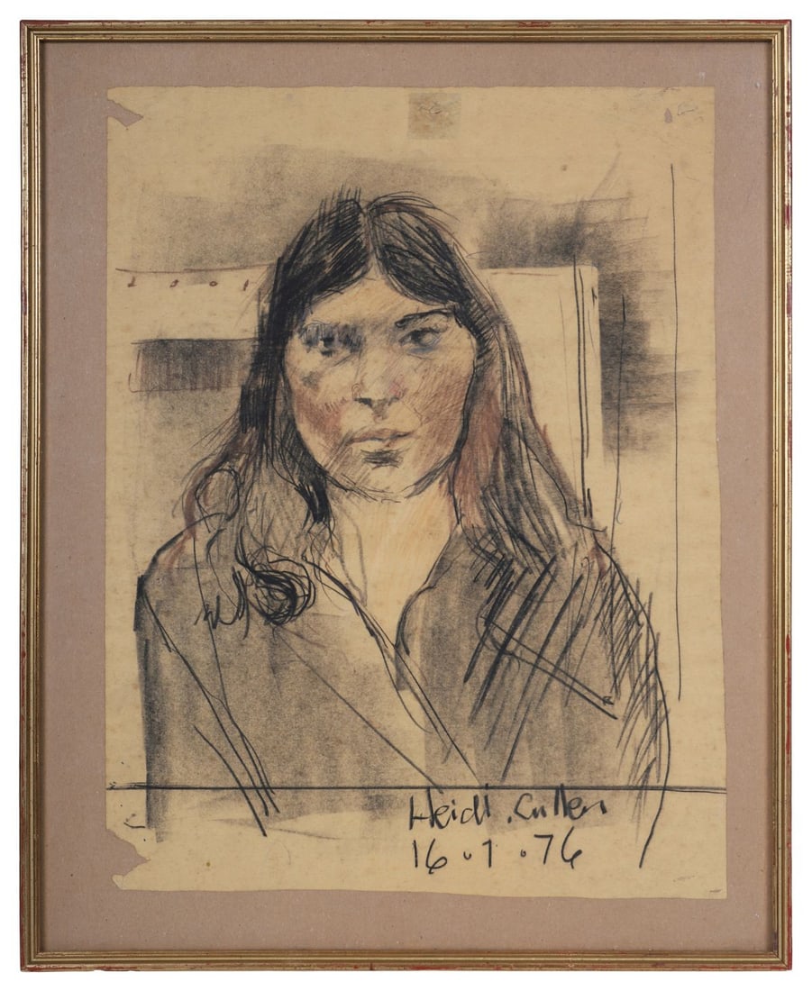 CHARLES CULLEN (B. 1939): Title: Heidi (1976)Medium: Mixed Media Signature: Signed and Inscribed Lower Centre RightProvenance: Lincoln Gallery, Dublin (Label Verso); The Collection of Tommy Smith, Grogan's Pub, Dublin; Private