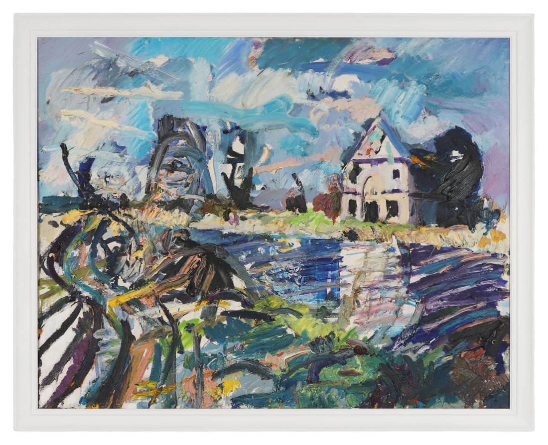 BRIAN MACMAHON (B. 1955): Title: 10th Lock ClondalkinMedium: Oil on CanvasSignature: Unsigned; Titled on Label VersoProvenance: The Collection of Tommy Smith, Grogan's Pub, Dublin; Private CollectionFramed PICTURES AND PRINTS 