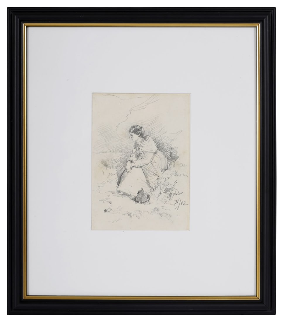 ERSKINE NICOL RSA ARA (1825 - 1904): Title: Contemplation (1882)Medium: Pencil SketchSignature: Signed and Dated Lower RightProvenance: Private CollectionFramed PICTURES AND PRINTS Wednesday 10th June 2026 19:57:30