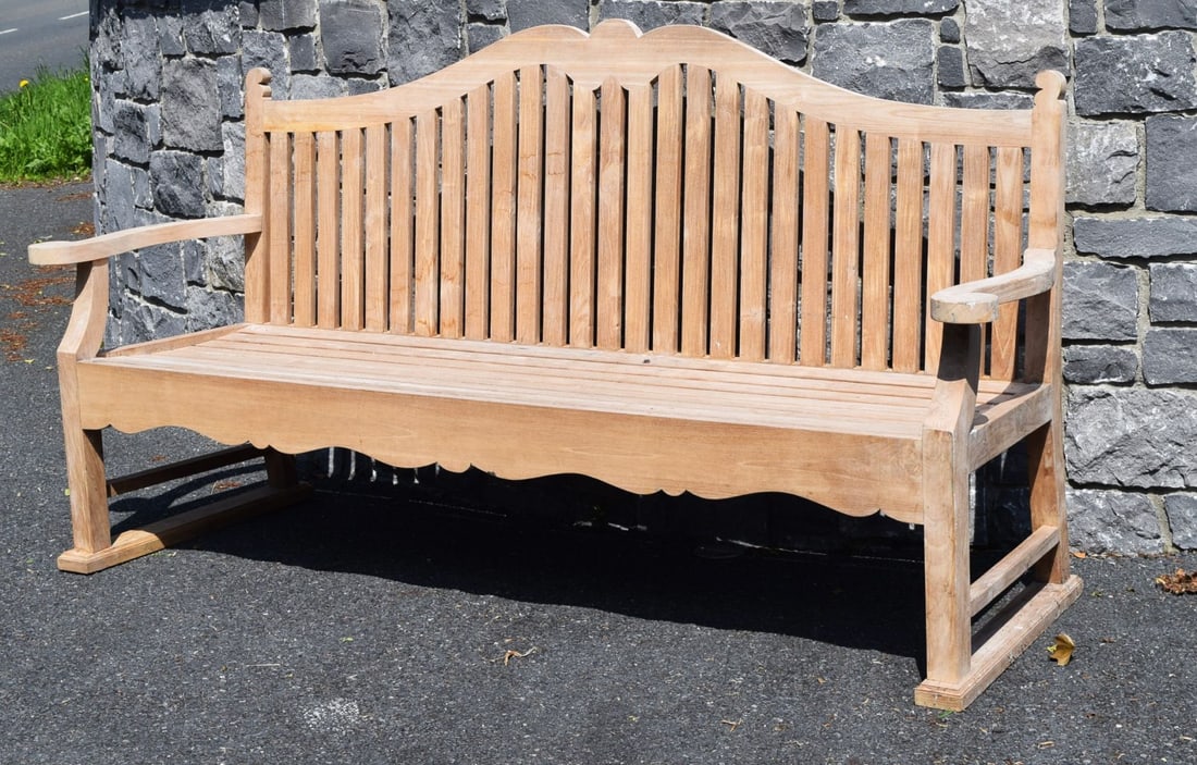 LARGE TEAK GARDEN BENCH (1 of 5)