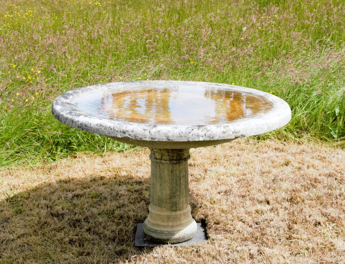 COMPOSITE STONE BIRD BATH (1 of 3)