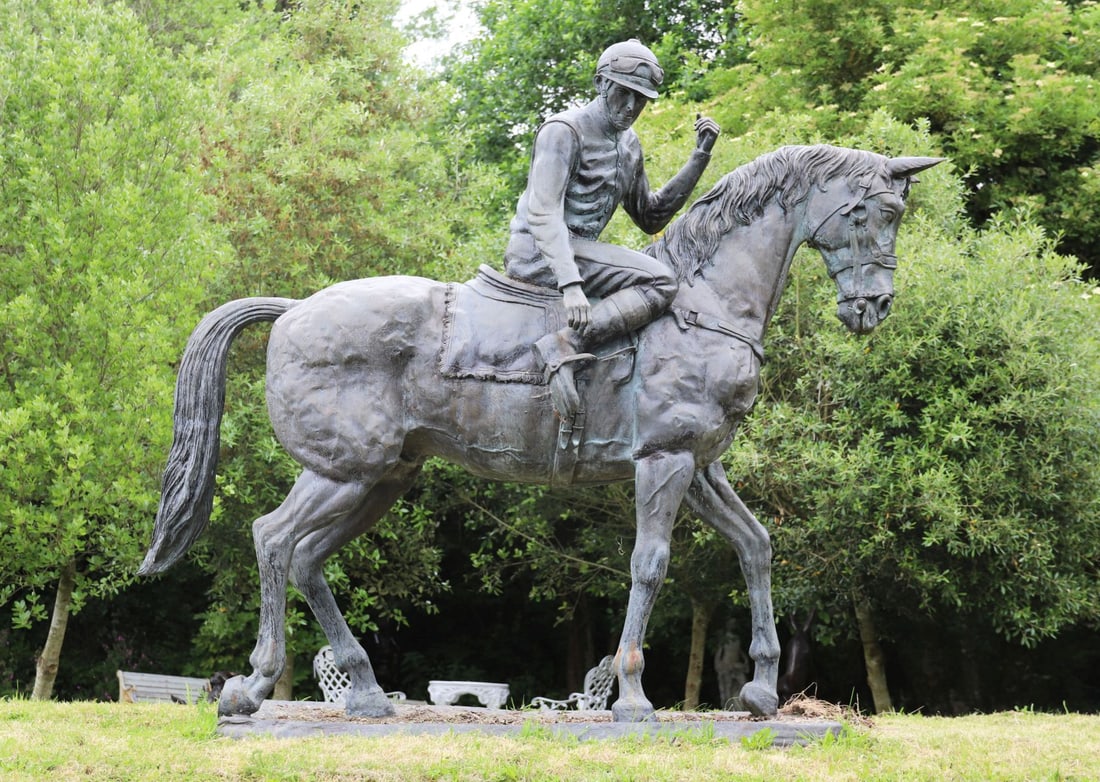 MONUMENTAL BRONZE SCULPTURE OF A JOCKEY (1 of 3)