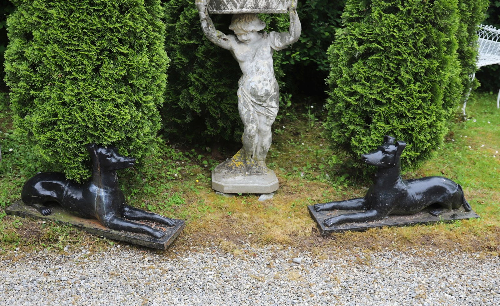 PAIR OF CAST IRON DOBERMAN (1 of 3)