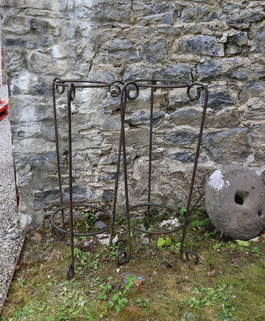 PAIR OF WROUGHT IRON PLANT STANDS (1 of 1)