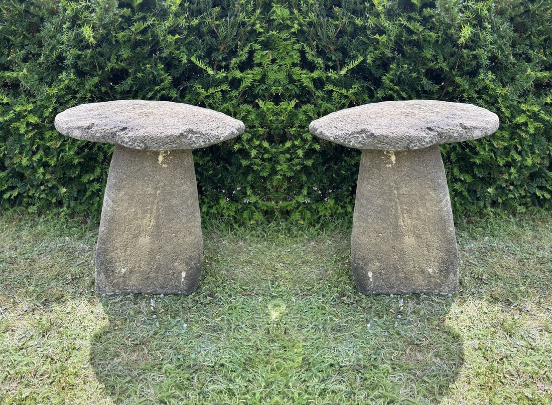 PAIR COMPOSITE STONE STADDLE STONES (1 of 1)