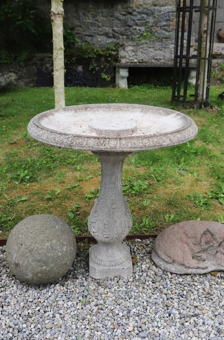 COMPOSITE STONE BIRD BATH (1 of 2)