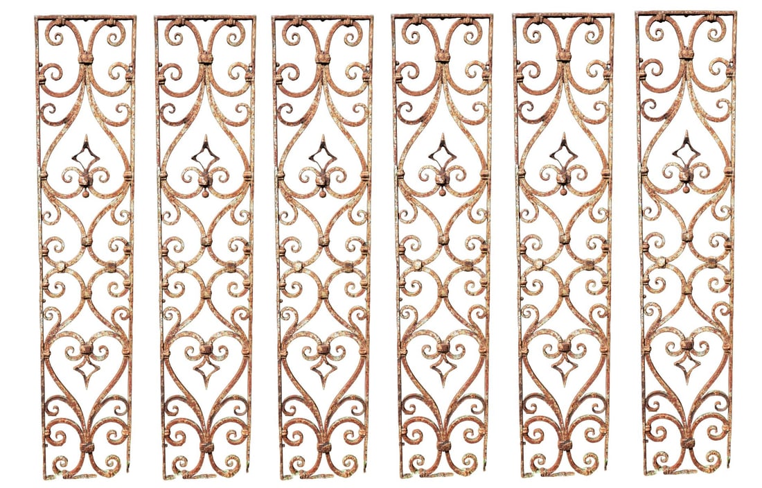 SET OF SIX 19TH-CENTURY CAST IRON GRILLES (1 of 3)