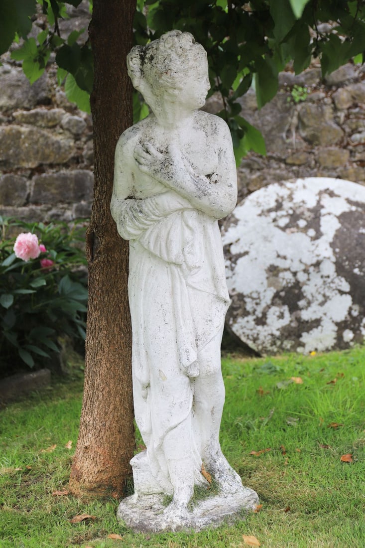 COMPOSITE STONE FIGURE OF VENUS PUDICA (1 of 3)