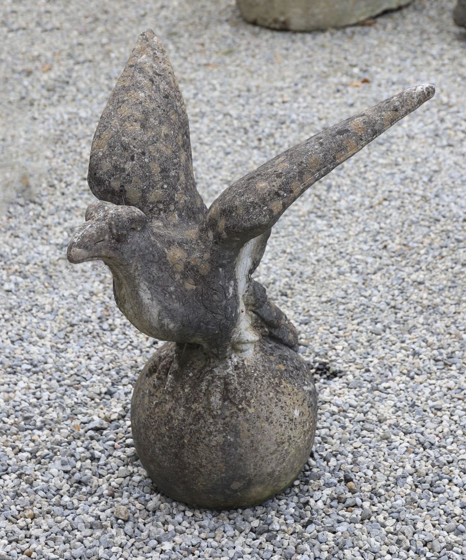 COMPOSITE STONE EAGLE ON BALL (1 of 3)