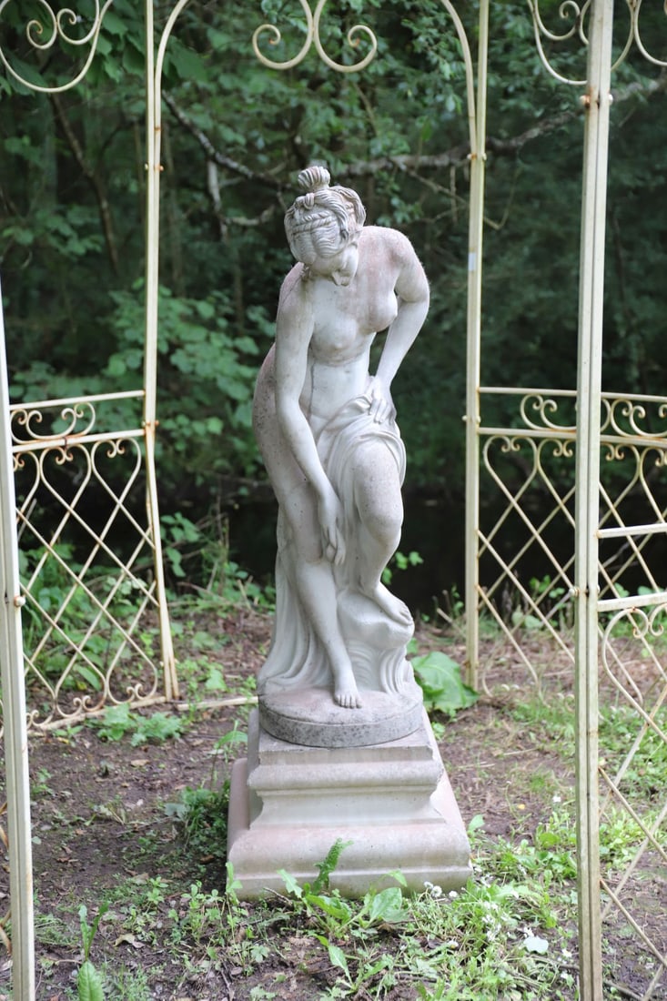 MOULDED STONE CLASSICAL FIGURAL GARDEN STATUE (1 of 3)