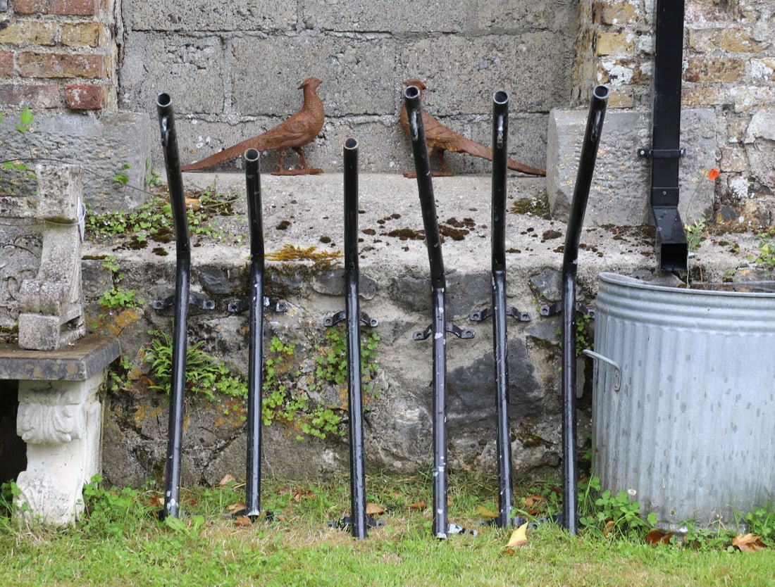 SIX WROUGHT IRON HANGING BASKET BRACKETS (1 of 3)