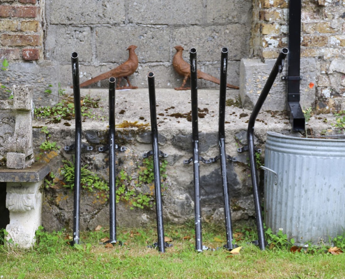 SIX WROUGHT IRON HANGING BASKET BRACKETS (1 of 3)