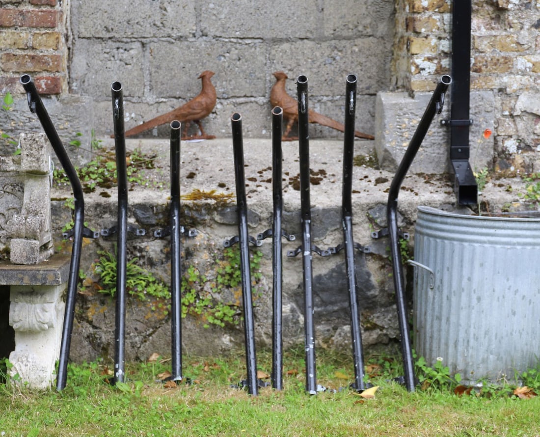 EIGHT WROUGHT IRON HANGING BASKET BRACKETS (1 of 1)
