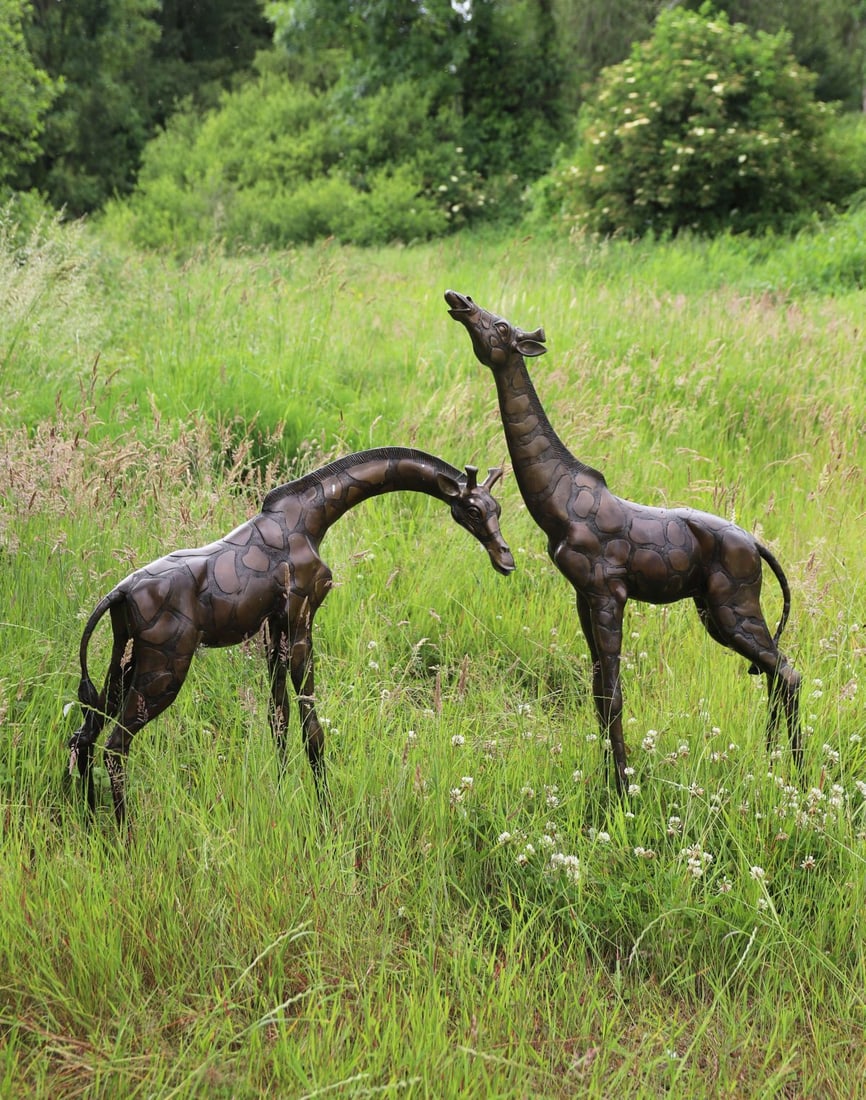 CONTEMPORARY BRONZE GIRAFFE SCULPTURES (1 of 6)