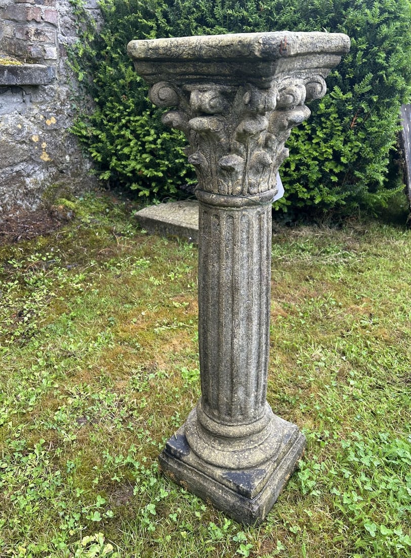 CORINTHIAN-STYLE COMPOSITE STONE PEDESTAL (1 of 1)