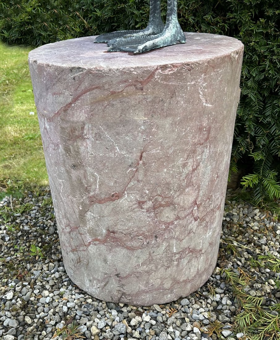 18TH-CENTURY CYLINDRICAL RED MARBLE PEDESTAL (1 of 1)