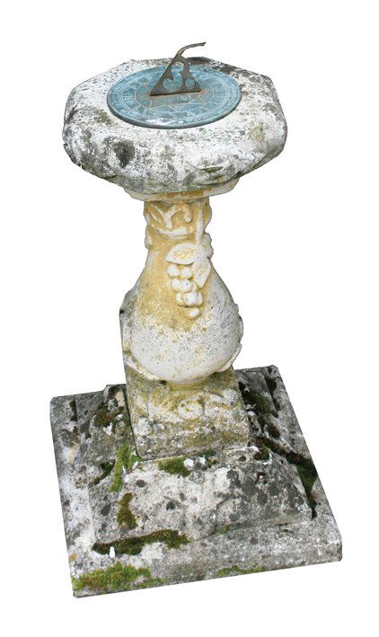 Small reconstituted stone sun dial: Small reconstituted stone sun dial