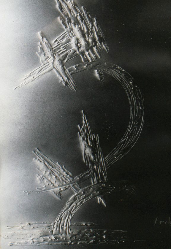 Ernst Fuchs, born 1930,: Ernst Fuchs, born 1930, Austrian School, Abstract study, Raised mono type 58 x 39 cm.