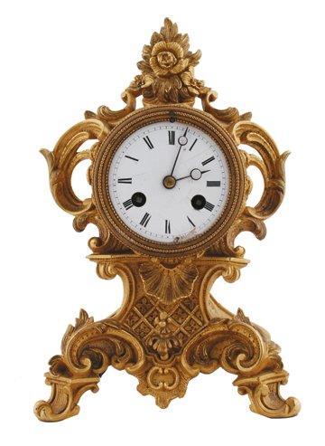 Nineteenth-century French ormolu mantle clock: Nineteenth-century French ormolu mantle clock 24 cm. high