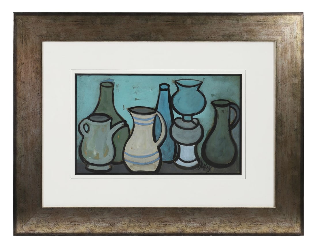 MARKEY ROBINSON (1918 - 1999): Title: Still Life with VesselsMedium: Gouache Signature: Signed Lower RightProvenance: Private CollectionFramed