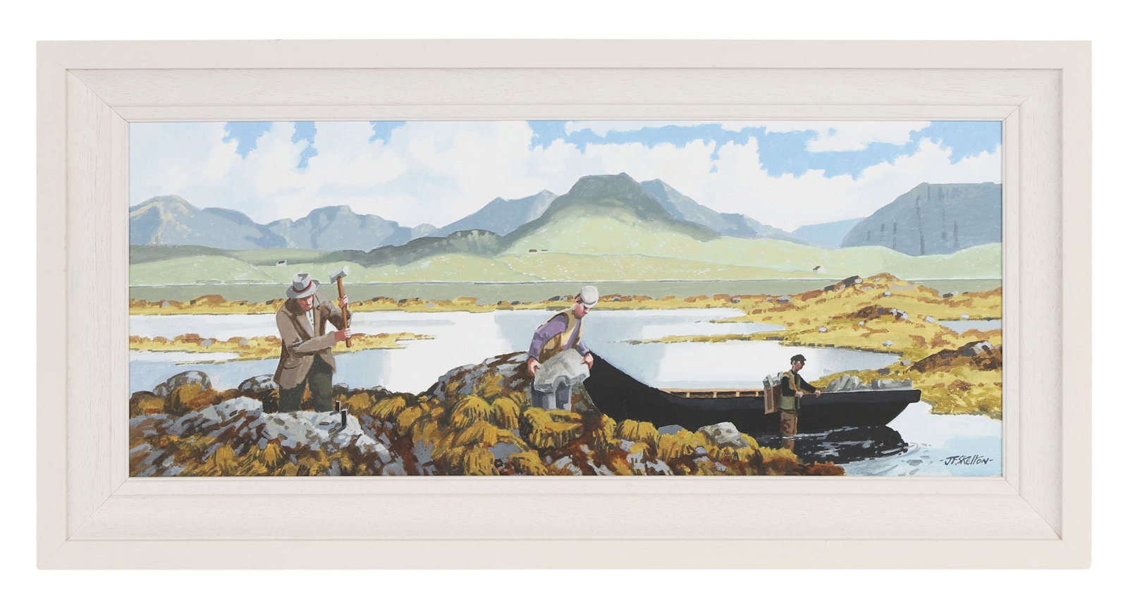 JOHN FRANCIS SKELTON (B. 1954): Title: Chislers, Bertragh Bay, Carna, Co. GalwayMedium: Oil on BoardSignature: Signed Lower Right and Titled VersoProvenance: Private CollectionFramed
