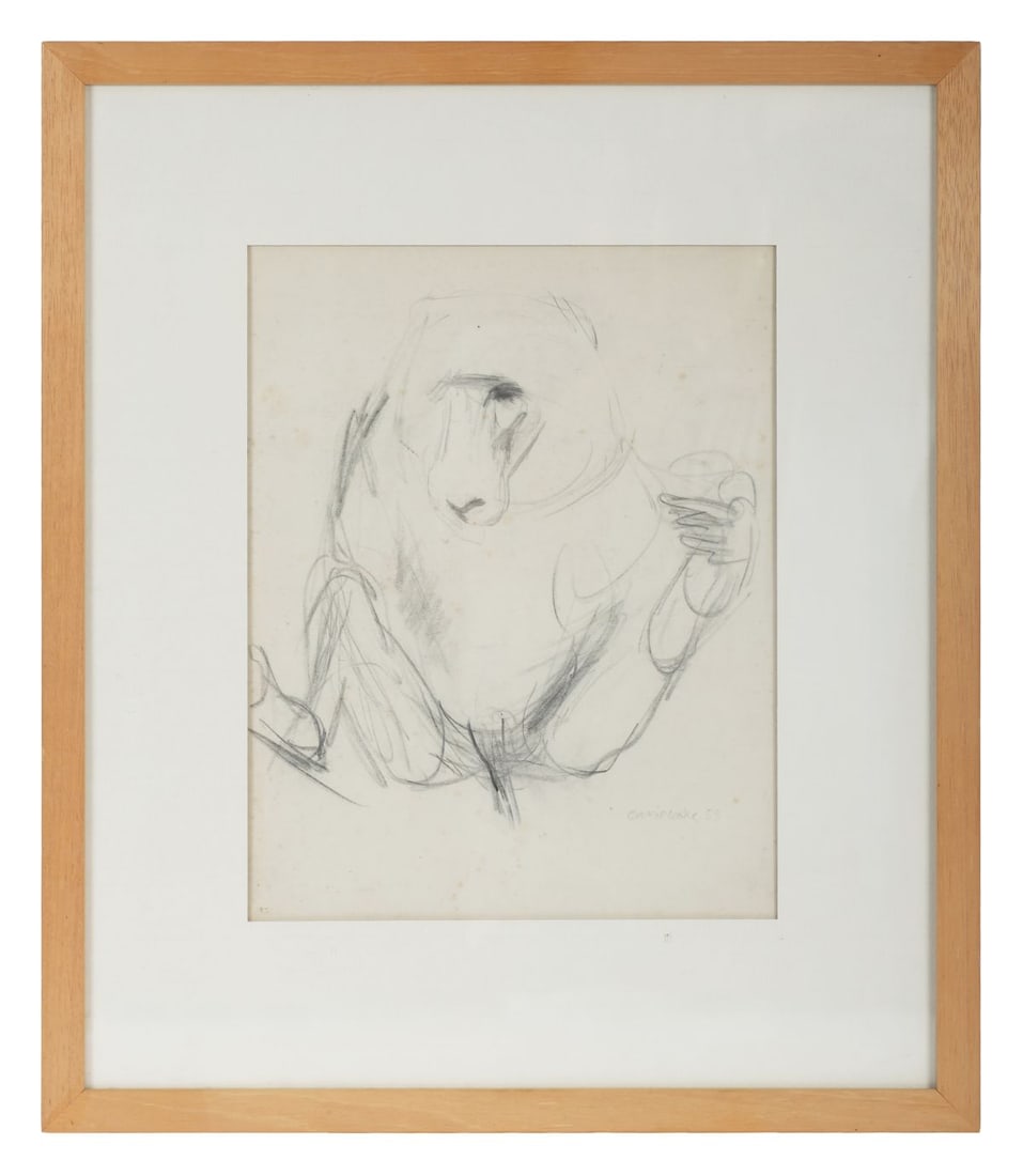 BARRIE COOKE HRHA (1931 - 2014): Title: Ape (1955)Medium: Pencil SketchSignature: Signed and Dated Lower RightProvenance: Family of the ArtistFramed