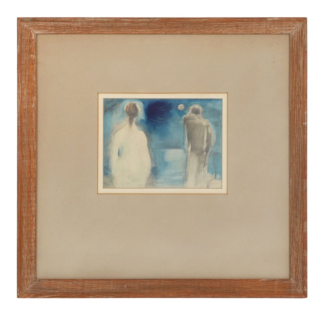 LOUIS LE BROCQUY HRHA (1916 -2012): Title: The Dream (1944)Medium: WatercolourSignature: Signed and Dated Upper Left; Inscribed on Artist's Label VersoProvenance: The Collection of Hugh Charlton, Apollo Gallery, Dublin (Stamped Verso); 