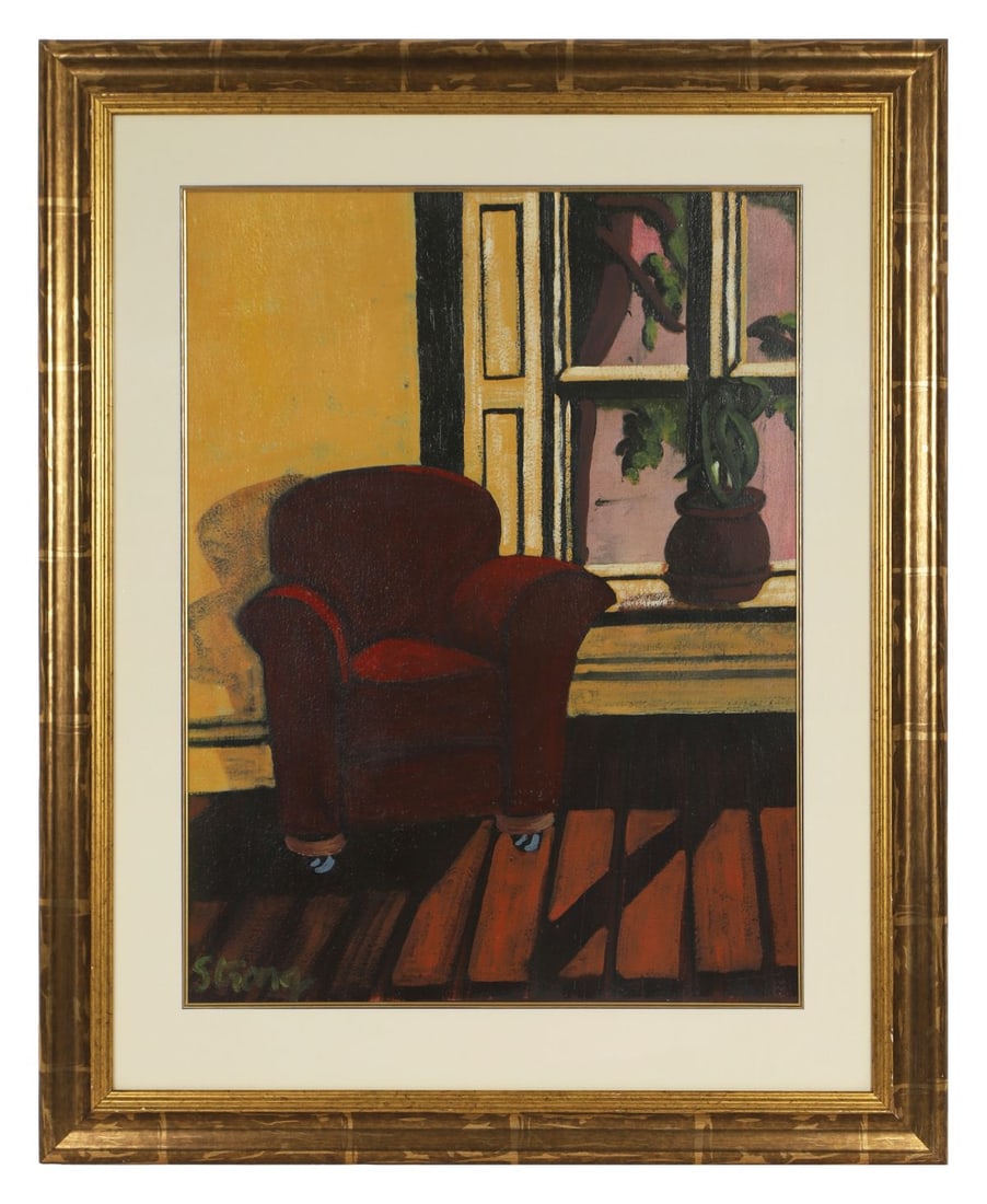 RACHEL STRONG (20TH CENTURY): Title: The Artist's StudioMedium: Acrylic on PaperSignature: Signed Lower LeftProvenance: Apollo Gallery, Dublin (Stamped Verso); Private CollectionFramed