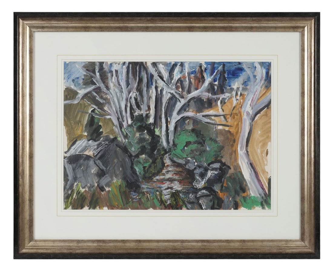 MOILA POWELL (1895 - 1944): Title: Woodland LandscapeMedium: Mixed Media Signature: Signed Lower RightProvenance: Private CollectionFramed