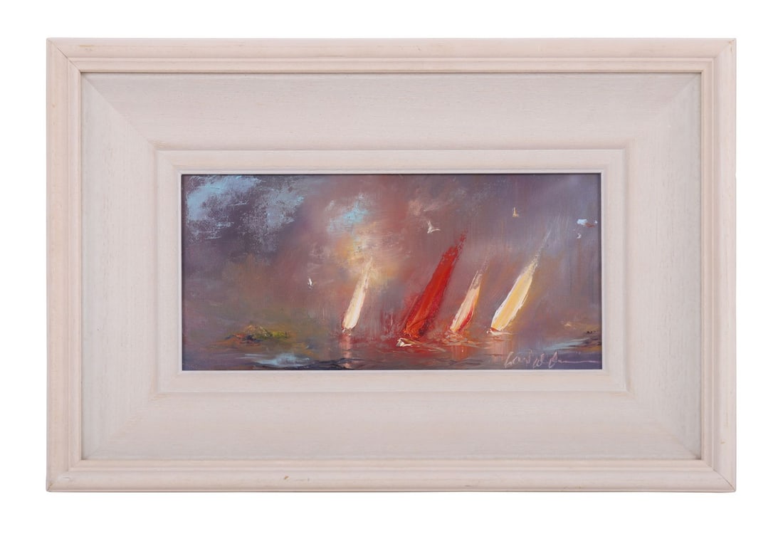CAROL ANN WALDRON (B. 1948): Title: Sail Away Medium: Oil on Canvas BoardSignature: Signed Lower Right and Inscribed VersoProvenance: Private CollectionFramed