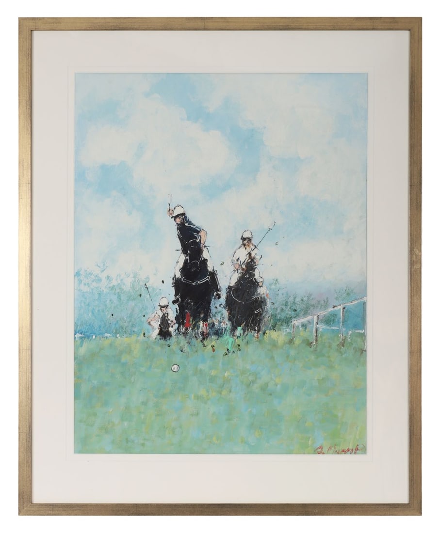 DES MURRIE (20TH / 21ST CENTURY): Title: Polo in the ParkMedium: Oil on BoardSignature: Signed Lower Right and Titled VersoProvenance: Private CollectionFramed