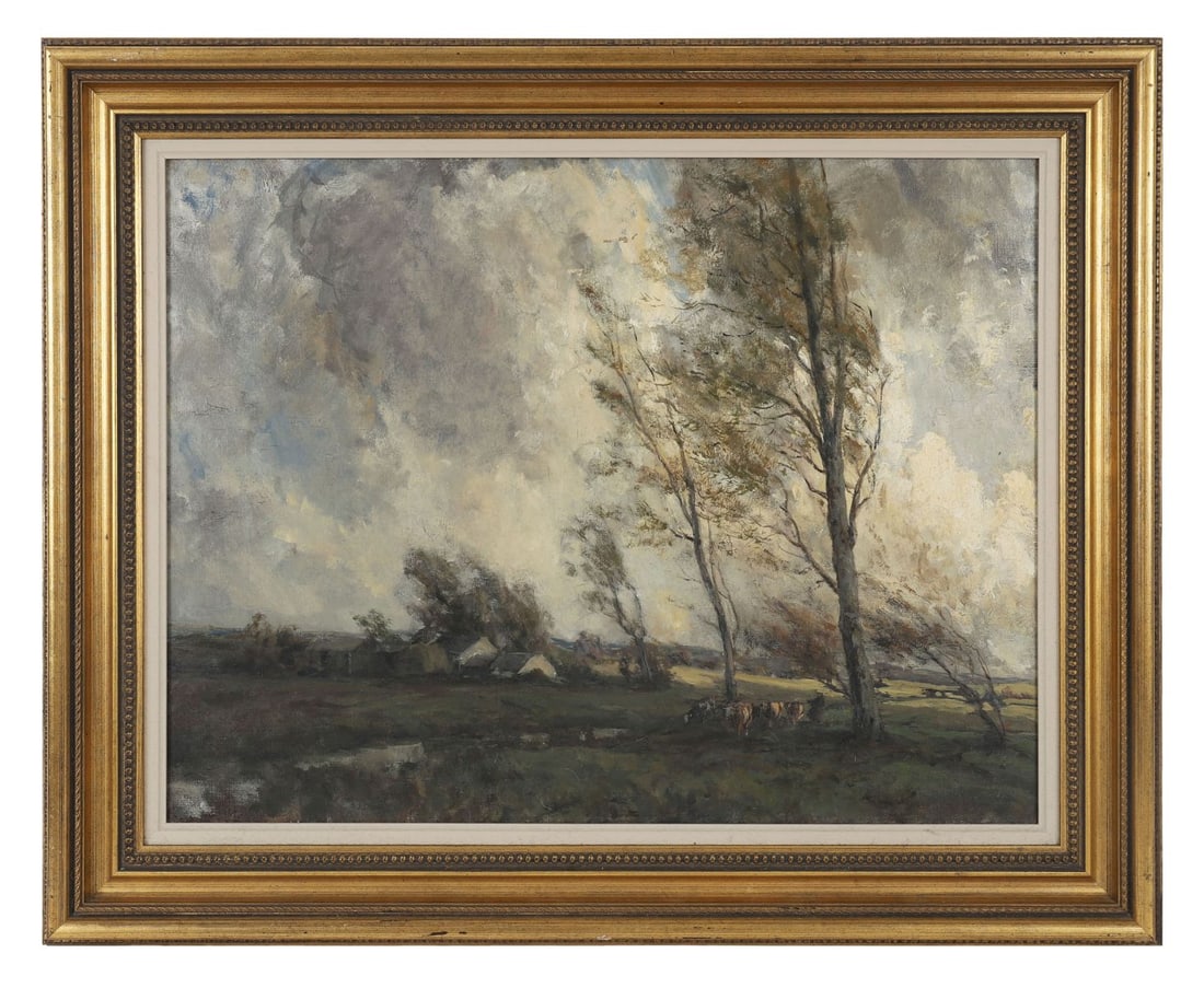 JAMES HUMBERT CRAIG RHA (1877 - 1944): Title: The Farm in the GlensMedium: Oil on CanvasSignature: Signed Lower LeftProvenance: John Magee, Belfast (Label Verso); Private CollectionFramed