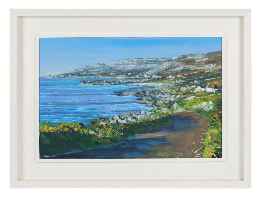 HENRY MORGAN (B. 1952): Title: Burren Road, Near Fanore (2025)Medium: Oil on CanvasSignature: Signed Lower Left and Inscribed VersoProvenance: Private CollectionFramed