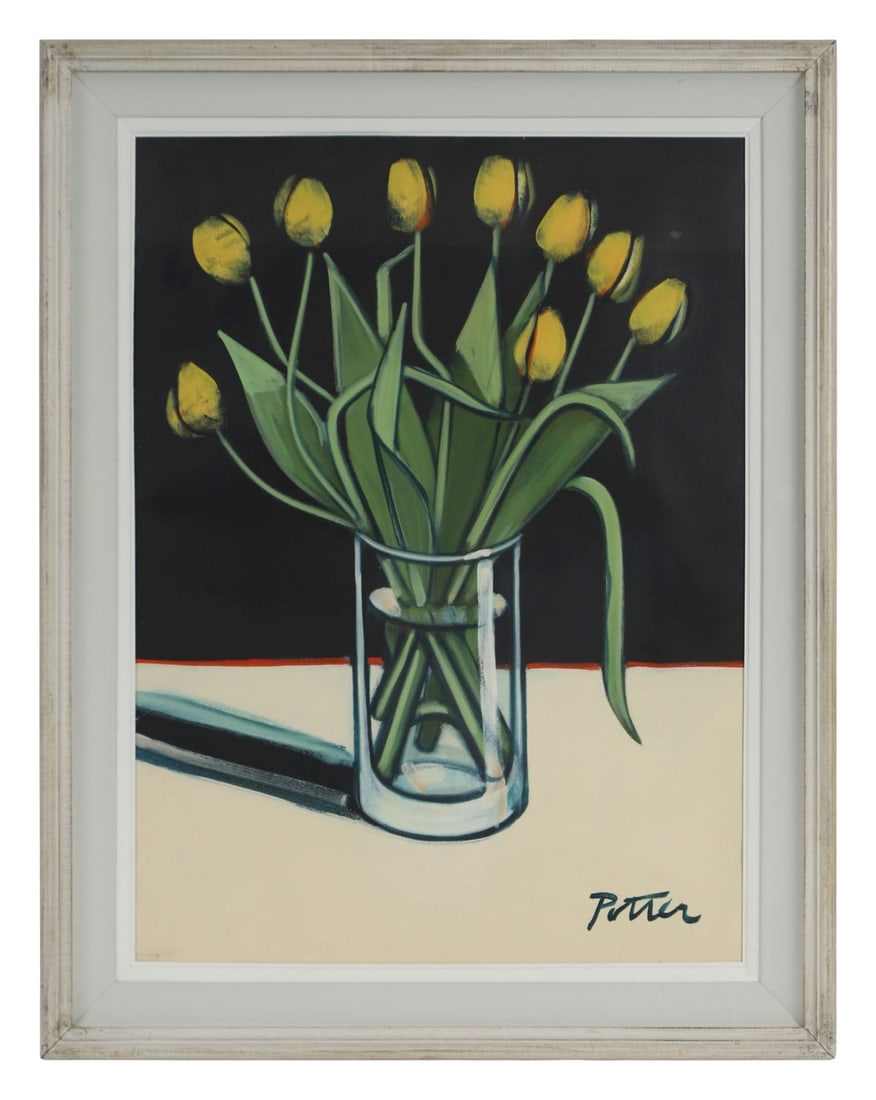 GEORGE POTTER RHA (1941 - 2017): Title: Still Life of FlowersMedium: Acrylic on Paper Signature: Signed Lower RightProvenance: Private CollectionFramed