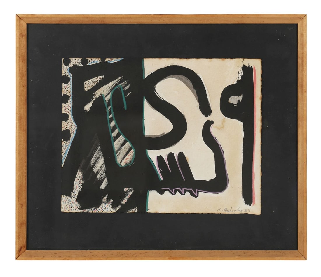 MICHAEL MULCAHY (B. 1952): Title: Mopti II (1988)Medium: Oil on PaperSignature: Signed and Dated Lower RightProvenance: Private CollectionFramed