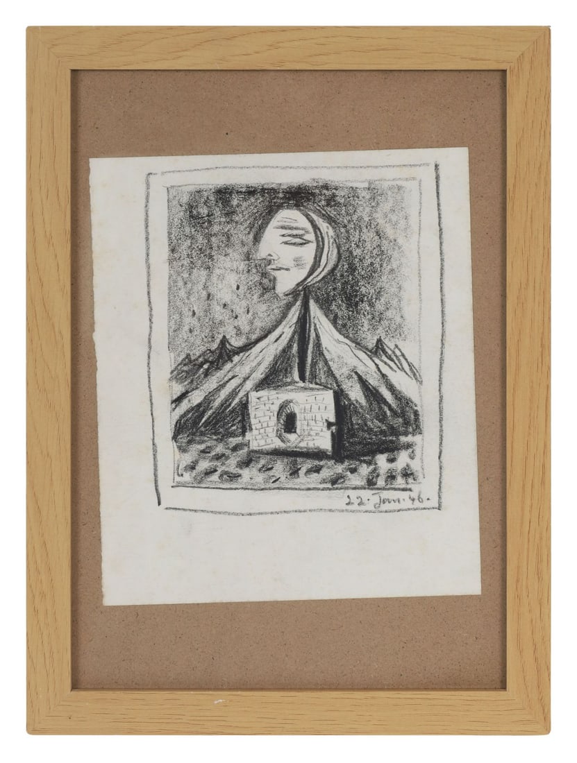 COLIN MIDDLETON RHA RUA MBE (1910 - 1983): Title: The Keyholder (1946)Medium: Pencil Sketch Signature: Unsigned; Dated Lower RightProvenance: The Collection of Cecil McCartney, friend of the artist; Private CollectionFramed