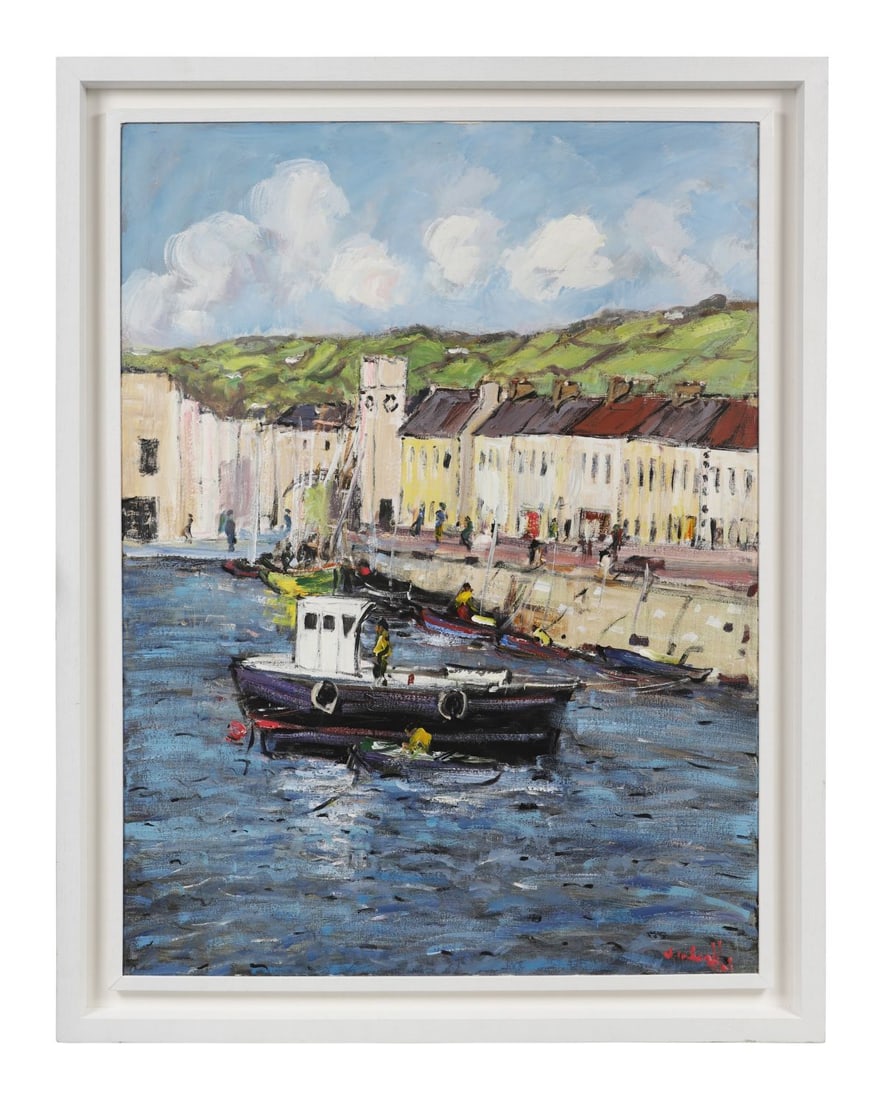 MARIE CARROLL (20TH CENTURY): Title: Quiet HarbourMedium: Oil on CanvasSignature: Signed Lower Right and Inscribed VersoProvenance: Private CollectionFramed