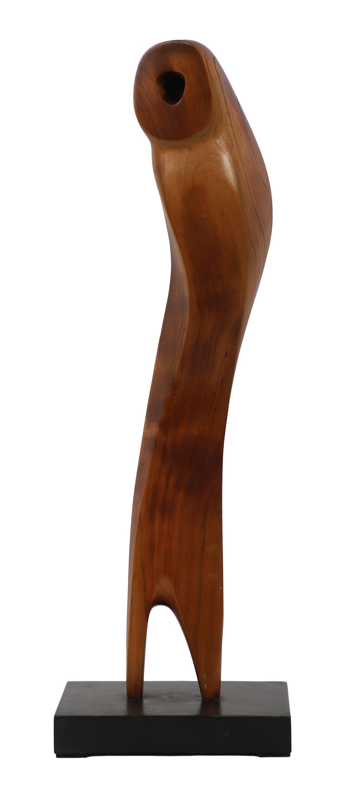FREDERICK EDWARD MCWILLIAM CBE RA HRUA (1909 - 1992): Title: Twisted Form (1935)Medium: Cherrywood on Stone BaseSignature: Signed with Initials and Inscribed on Waddington Label (Stock No. B12919)Provenance: The London Gallery, 1939; Waddington