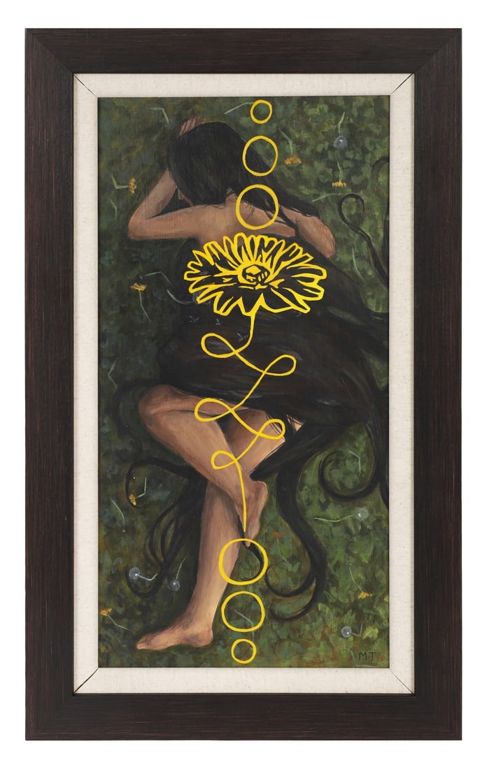MARLENA TOBIN (CONTEMPORARY): Title: Please can we go to the Garden?Medium: Acrylic on BoardSignature: Signed Lower Right and Inscribed VersoProvenance: Private CollectionFramed