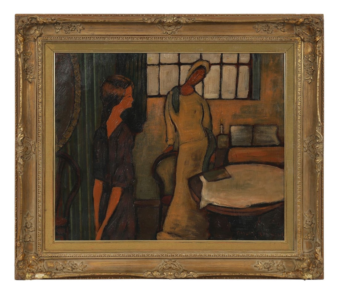 FREDERIC CAYLEY ROBINSON ARA RWS (BRITISH, 1862 - 1927): Title: Interior with FiguresMedium: Oil on CanvasSignature: Signed Lower RightProvenance: Private CollectionFramed