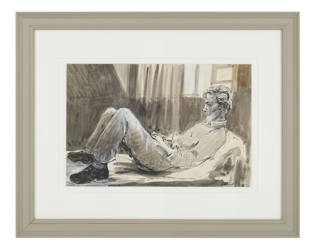DANIEL O'NEILL (1920 - 1974): Title: At HomeMedium: Pen, Ink and WatercolourSignature: Signed Lower RightProvenance: Private CollectionFramed