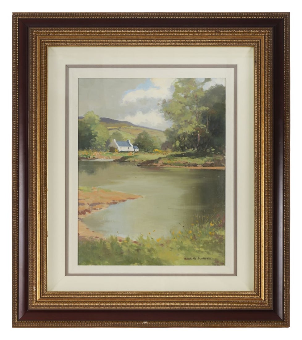 MAURICE CANNING WILKS RUA ARHA (1911 - 1989): Title: Late Spring in the Dun ValleyMedium: Oil on CanvasSignature: Signed Lower Right and Titled VersoProvenance: Private CollectionFramed