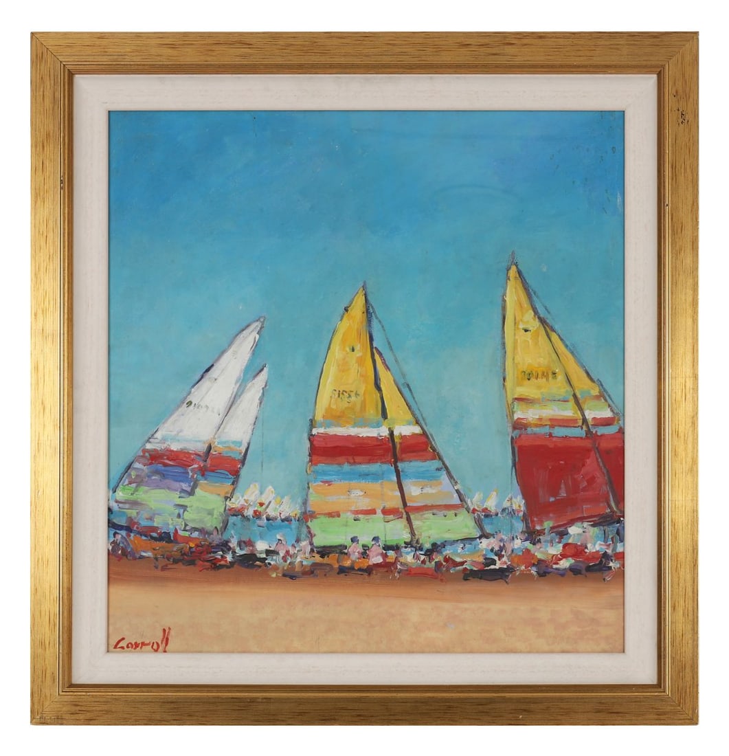 MARIE CARROLL (20TH CENTURY): Title: The RegattaMedium: Oil on BoardSignature: Signed Lower LeftProvenance: Apollo Gallery, Dublin (Stamp Verso); Private CollectionFramed