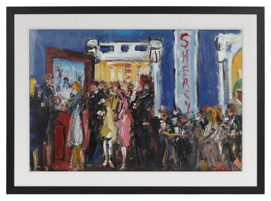 MARIE CARROLL (20TH CENTURY): Title: The Foyer, Shelbourne Bar Medium: Acrylic on CardSignature: Signed Lower RightProvenance: Private CollectionFramed