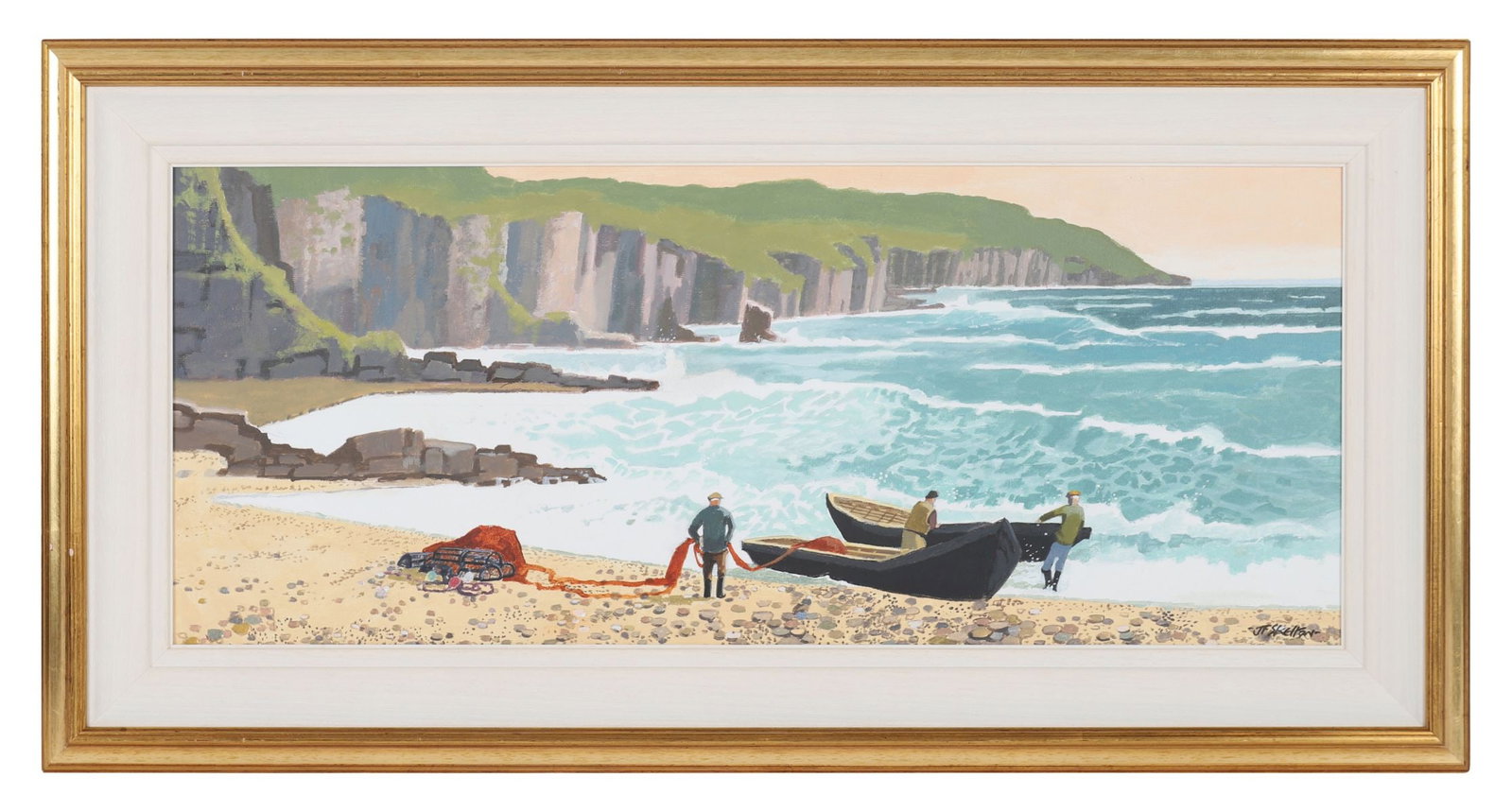 JOHN FRANCIS SKELTON (B. 1954): Title: Tide and Tied, Kinsale Head, CorkMedium: Oil on Canvas BoardSignature: Signed Lower Right and Titled VersoProvenance: Private CollectionFramed